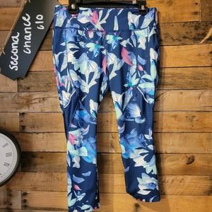 SALE-Avia women's blue floral yoga legging pants size medium